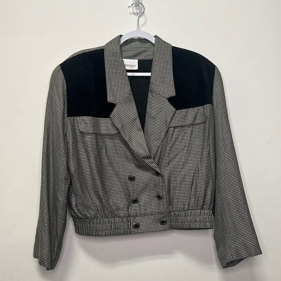 🆕 BIANCA NYGARD | NWT Cropped Blazer with Shoulder Pads - Picture 1 of 8